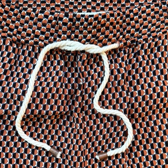 Anthropologie Ett Twa Geometric Ruffled Geometric Print Jogger Pants, Size Small - Picture 3 of 11